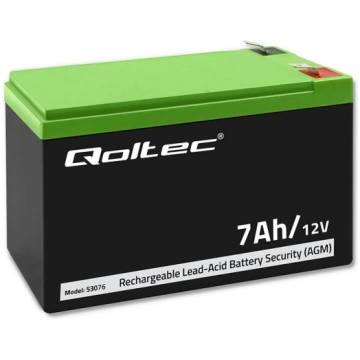 Qoltec 53076 AGM battery 12V 7Ah Security QOC