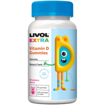 LIVOL EXTRA D vitamīna košļājamie lācīši N60
