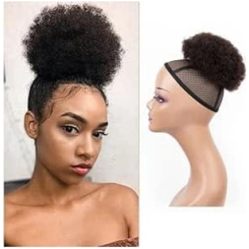 Netīrs matu pušķis Afro Kinky cirtaini mati Bun Ch