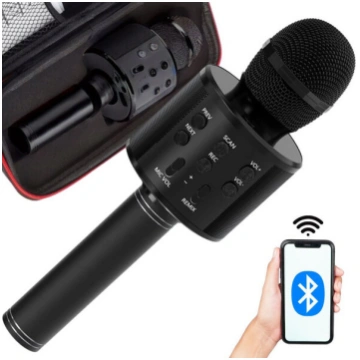 Bezvadu mikrofons Bluetooth karaoke skaļrunis apaļ