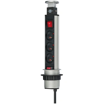 Brennenstuhl wy Tower-Power 3 a z wyłącznikiem 2m 