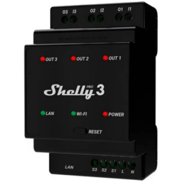 DIN Rail Smart Switch Shelly Pro 3 with dry contac