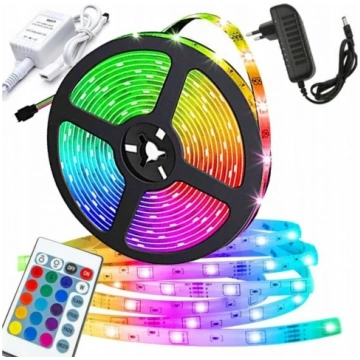 LED lente gaisma SMD 3528 RGB ar tālvadības pulti,