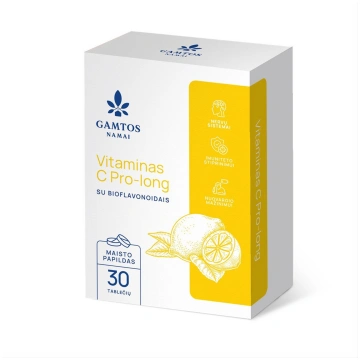 Gamtos namai C vitamīns proolongs, 500 mg, 30 tabl