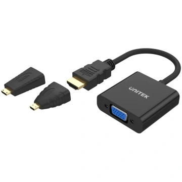Adapteris Unitek HDMI/ MicroHDMI/ MiniHDMI - VGA Y
