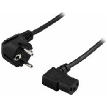 Deltaco Power cord CEE 7/ 7 to IEC C13 0.2m Black 