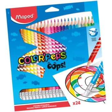 Zīmuļkrāsas MAPED ar dzēšgumiju "Color`Peps Oops" 