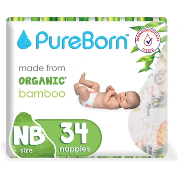Pureborn Organic Bamboo autiņbiksītes NB (0-4,5kg)