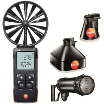 Testo 417 anemometrs ar piltuvju komplektu un plūs