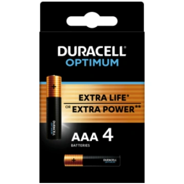 Baterijas DURACELL OPTIMUM AAA 4 gab. 250-08270