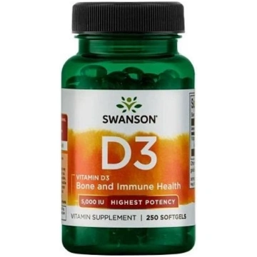 Swanson D-3 vitamīns, 5000 SV - 250 kapsulas