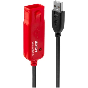 Lindy USB 2.0 Active Extension Cable Pro (black/re