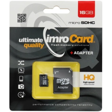 IMRO 16GB microSD memory card with SD adapter