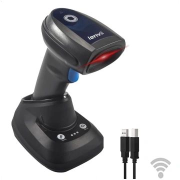 LENVII Bluetooth 2D svītrkoda skeneris bezvadu QR 