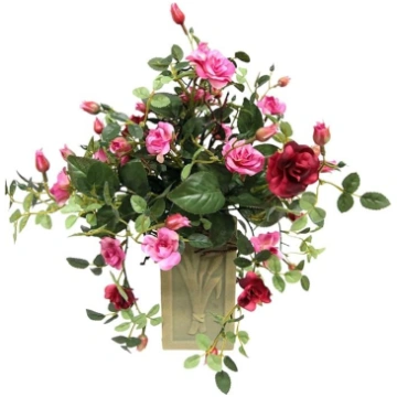 Savvaļas rozes vāzē (32 cm) Dekoratīvas mākslīgās