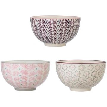 Bloomingville Maya bļoda, rozā, pelēka, violeta, k
