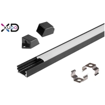 Virsmas 2m, LED Lentes Profils (melns) + balts sti