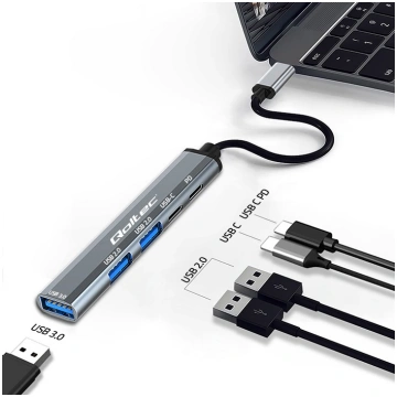 Qoltec Hub Adapter USB-C 3.1 5-in-1 | USB-C PD | U