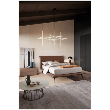 SPACE upholstered bed in fabric by Dall'Agnes