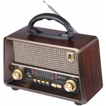 Retro radio ar saules bateriju un Bluetooth YUEGAN