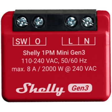 Viedais Wi-Fi Bluetooth relejs Shelly 1PM Mini Gen