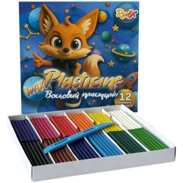 Plastilīns Rudix, 12 krāsas, katra 20 g, ar nazi