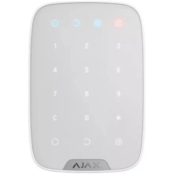 Bezvadu skārienpults Ajax KeyPad Plus baltā — skār