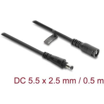 Delock DC Extension Cable 5.5 x 2.5 mm male to fem
