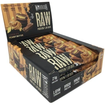 Warrior Raw Protein Flapjack, šokolādes un zemesri