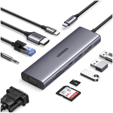 UGREEN CM498 USB-C Hub (15601), 3 x USB-A 3.0 - 1 