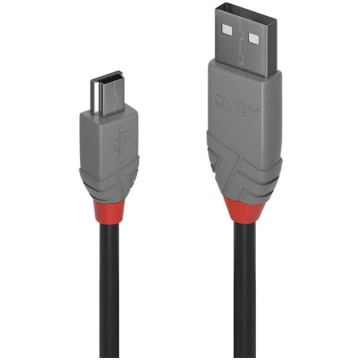 Lindy 1M Usb 2.0 Type A To Mini-B Cable, Anthra Li