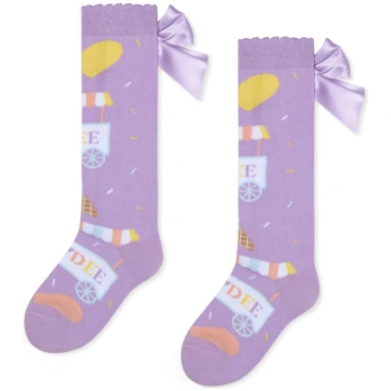 Lilac Sandra Knee High Socks Adee