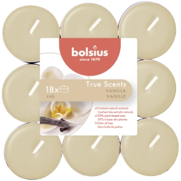 Svece, aromātiskā/tējas sveces Bolsius Vanilla, 4 
