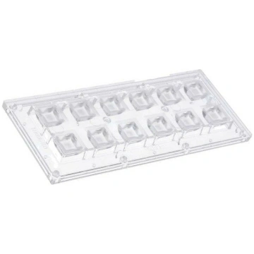 LED lens; rectangular; transparent; 85÷103°; H: 11