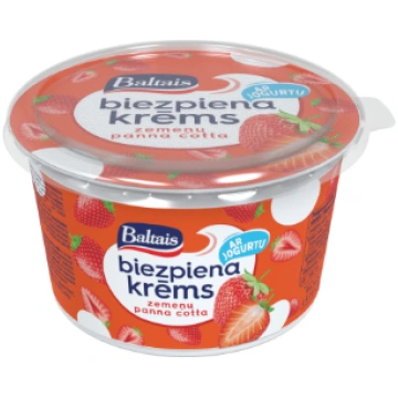 Krēms biezpiena Baltais zemeņu Panna cotta 400g