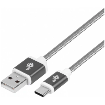 Cable USB - USB C 1.5 m gray tape