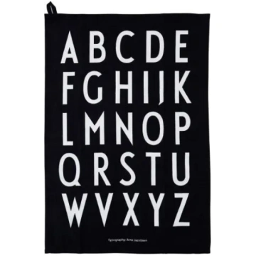Tējas dvielis Design Letters Classic (melns) — 100