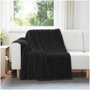 Pleds melna 200 x 150 cm flīss