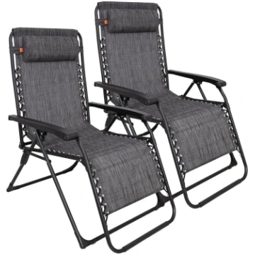 KingCamp Zero Gravity Deck Chairs, Set of 2, Foldi