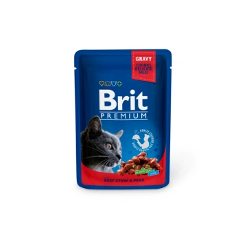Brit Premium Beef Stew&Peas mitrā barība kaķiem, 1
