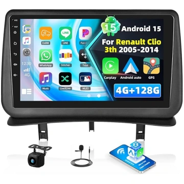 4+128G Auto Radio Android 15 priekš Renault Clio 3