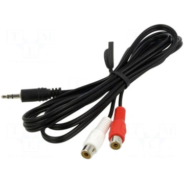 Cable | Jack 3.5mm 3pin plug,RCA socket x2 | 1.5m 