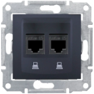 2-vietīga data ligzda MEX 2xRJ45 cat5e UTP grafīts
