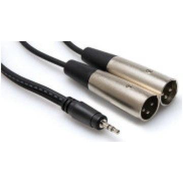 Hosa ligzda 3.5 mm XLR x2 kabelis 3 m sudraba krās
