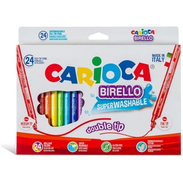 Flomasteri CARIOCA Birello divpusējie, 24 krāsas (