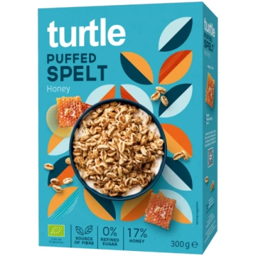 Pūsti speltas graudi ar medu, ekoloģiski Turtle