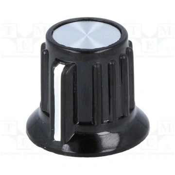 Knob; with pointer; Øshaft: 6.35mm; Ø20x17mm; scre