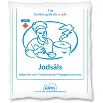 Smalkais sāls ar jodu Pavāriņš, 1 kg LSTK
