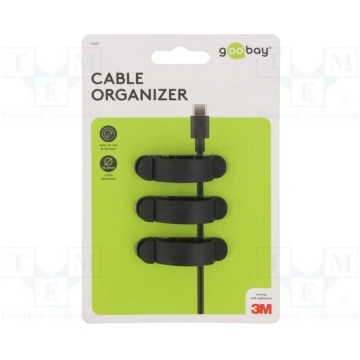 Set of clips; black; Cable P-clips; 3pcs; triple,s