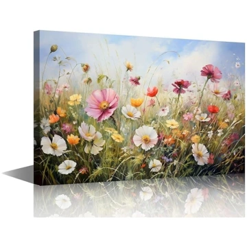 TISHIRON Kanvas audekls Istabas dekori Wildflower 
